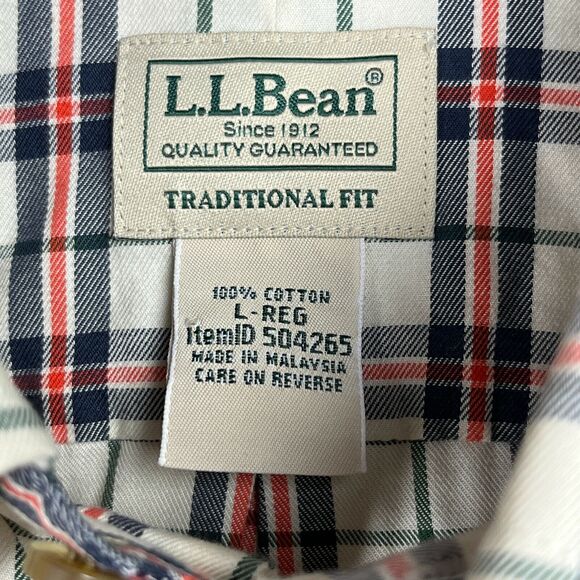LL Bean Shirt Mens‎ L Traditional Fit Plaid Short-Sleeve Business Casual Travel - Picture 6 of 10
